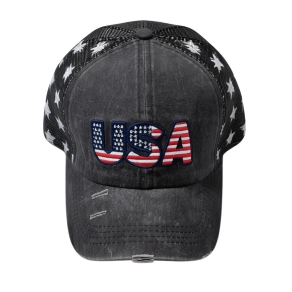USA Embroidered Gray Cap - Picture 2 of 4